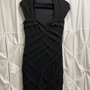 Vintage Black Dress - Dramatic Pleated Bodice & Unique Design!